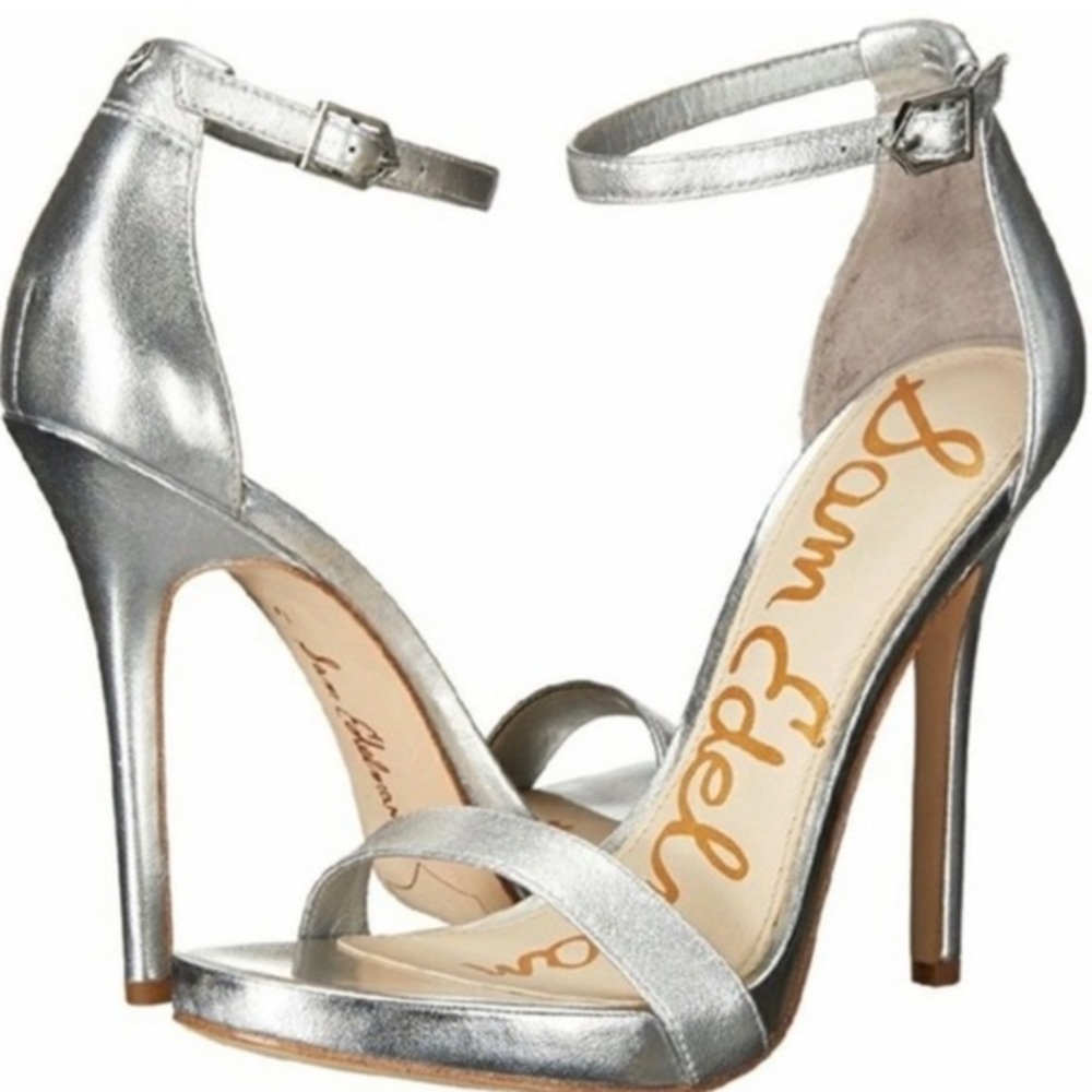 Sam Edelman Metallic Silver Stilettos